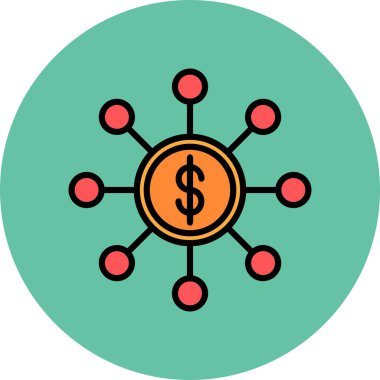 Dolar. Web simgesi basit illüstrasyon