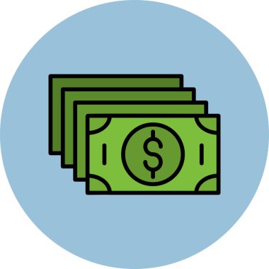 kişisel ve ticari kullanım için para vektörü simgesi simgesi vektör çizimi..