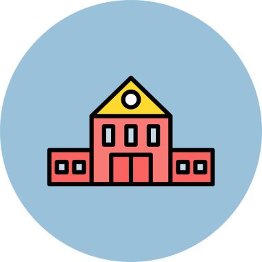 Bina. Web simgesi basit illüstrasyon