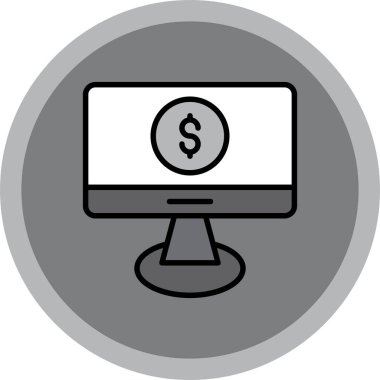 Monitör. Web simgesi basit illüstrasyon