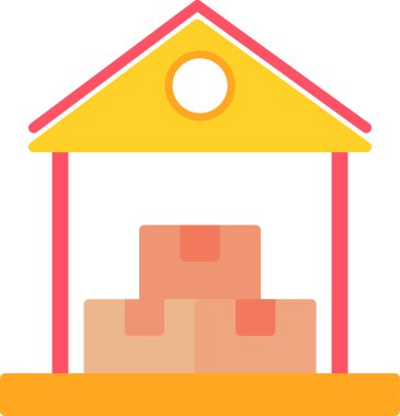 yapı evi simgesini düz şekilde inşa et