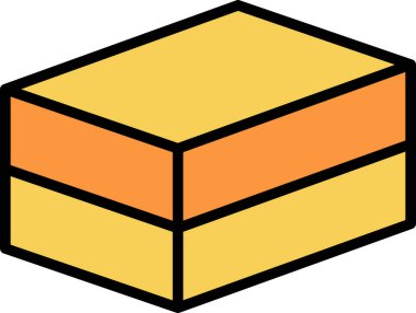 beyaz arkaplanda izole edilmiş kutu simgesi ve vektör illüstrasyonu