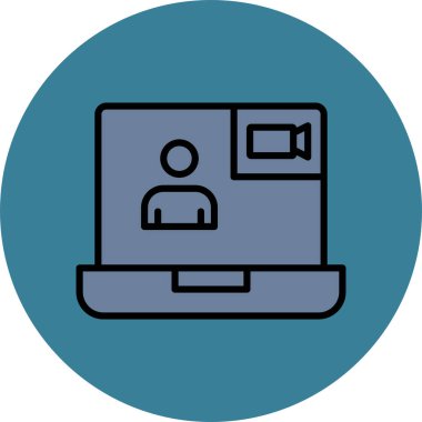 Dizüstü bilgisayar simgesi vektör çizimi