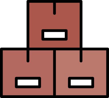 beyaz arkaplanda izole edilmiş kutu simgesi ve vektör illüstrasyonu