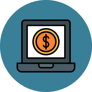 Dizüstü bilgisayar simgesi vektör çizimi