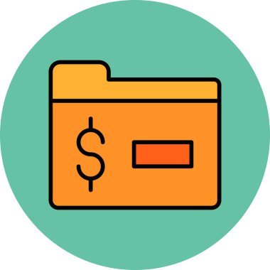 Para simgesi olan bir çantanın vektör illüstrasyonu