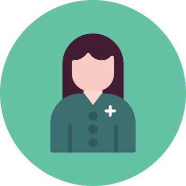 dişi avatar düz vektör simgesi