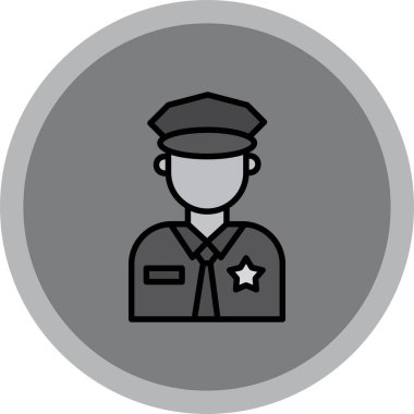 Gri arkaplanda vektör polis düz simgesi