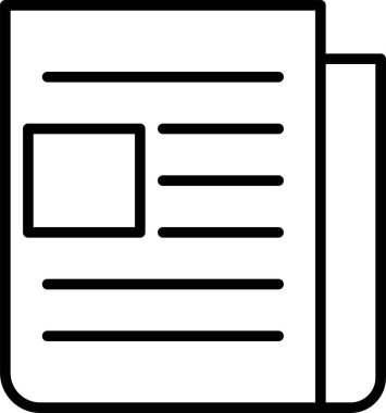 Gazete Basit Vektör Simgesi İllüstrasyonu