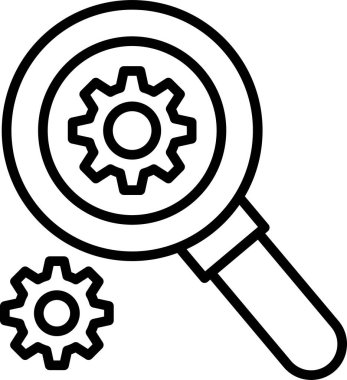 Ana hat biçiminde büyüteç arama simgesi