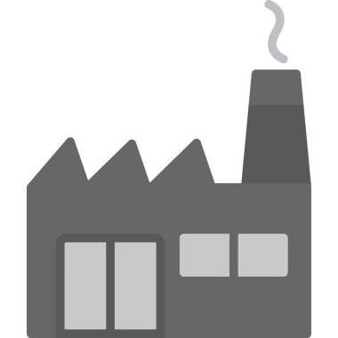 Fabrika simgesi, vektör illüstrasyonu