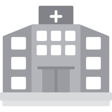 Hastane düz vektör simgesi