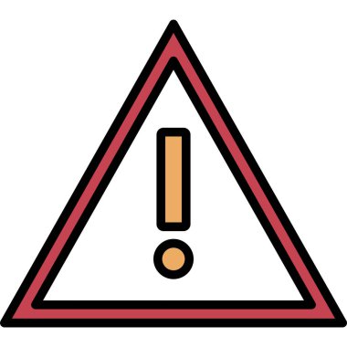 uyarı işareti renk ana hatları vektörü