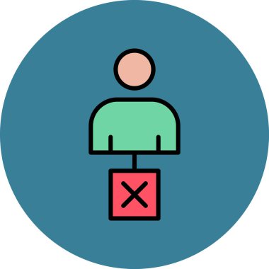 Çapraz işareti olan bir adamın vektör çizimi