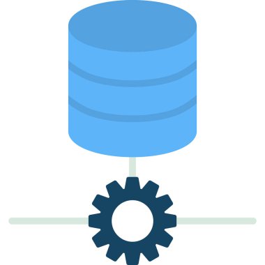 veritabanı vektörü düz renk simgesi