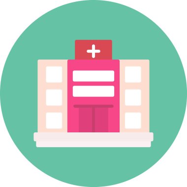 Hastane simgesi, vektör illüstrasyonu basit tasarım