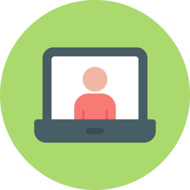 Laptop Düz Vektör Simgesi