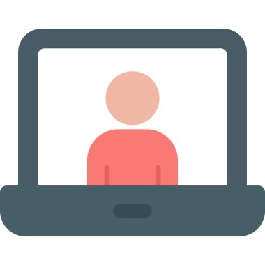 dizüstü bilgisayar düz simgesi, vektör illüstrasyonu