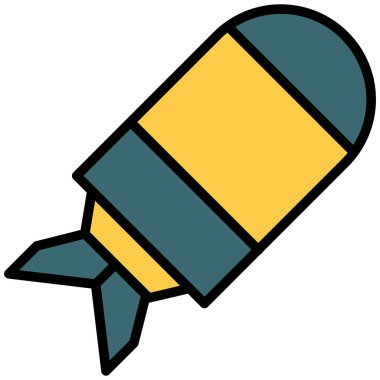 Roket. Web simgesi basit illüstrasyon