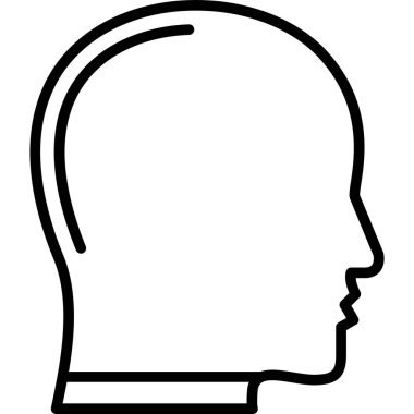 İnsan kafa simgesi ana hat vektörü. İnsan kafası. İnsan avatarı