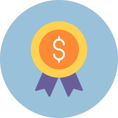 Madalya ödülü düz vektör simgesi