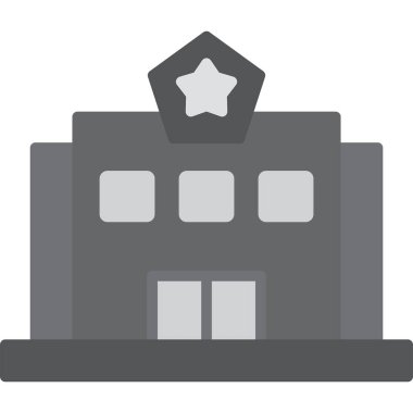 Otel düz vektör simgesi