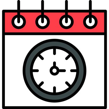 Dolu takvim saat simgesi - taslak biçimi