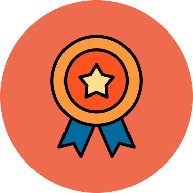 Madalya düz vektör simgesi