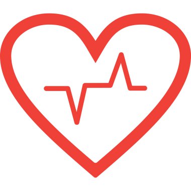 kardiyogram ikon vektör illüstrasyonlu kalp