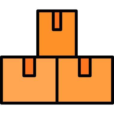 kutu paket simgesi. taslak dağıtım kutusu vektör rengi düz izole