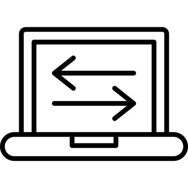 ok simgesi ile bilgisayar monitörü, tasarım taslağı