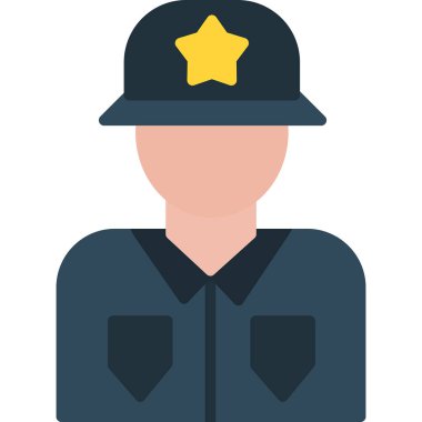 Polis memuru düz vektör simgesi