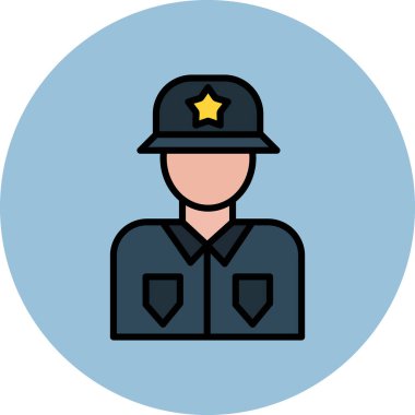 Kişisel ve ticari kullanım için polis vektör simgesi simgesi çizimi..