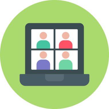 dizüstü bilgisayar. Web simgesi basit illüstrasyon