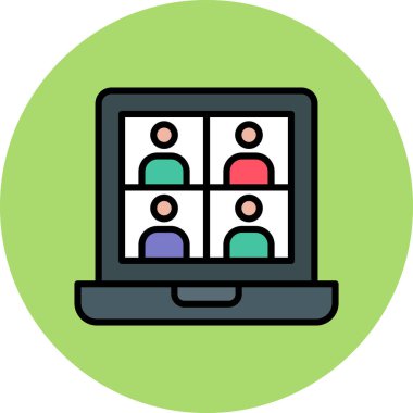 dizüstü bilgisayar. Web simgesi basit illüstrasyon