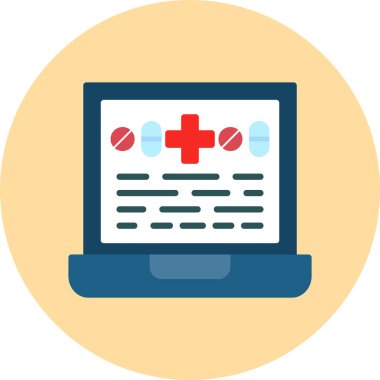 çevrimiçi tıbbi vektör illüstrasyonu