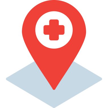 Çapraz işaretli harita işareti. vektör simgesi