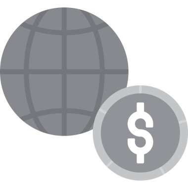 Dünya ve küre ile dolar işareti.