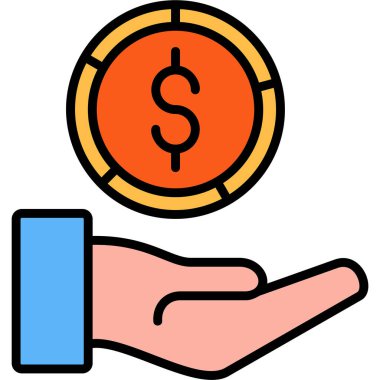 Para için. Web simgesi basit illüstrasyon