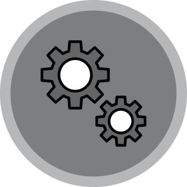 dişli vektör simgesi. resim biçimi bir daire düğmesi, gri ve gri renkli düz simge sembolüdür..