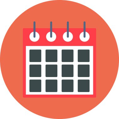 takvim düz ikon vektör illüstrasyonu