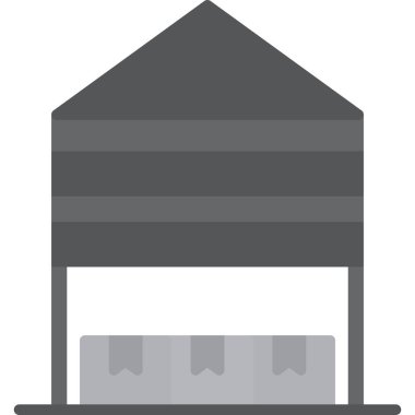 Fabrika inşaat simgesi doldurulmuş ana hatları biçiminde