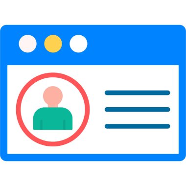 Kimlik kartı simgesi, vektör illüstrasyonu