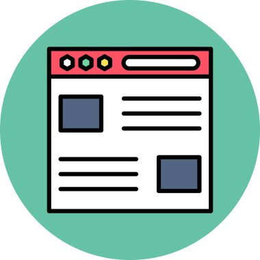 Web sayfası tasarım simgesi, vektör illüstrasyonu