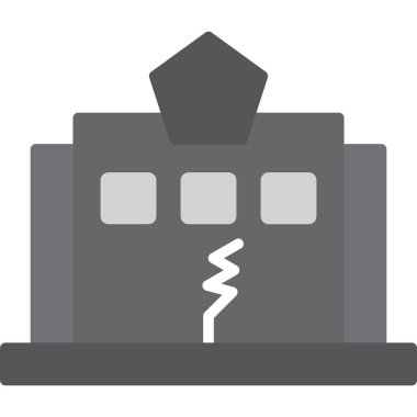 bir binanın düz simge tasarımı