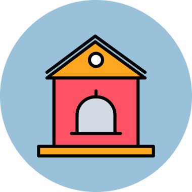 Bina. Web simgesi basit illüstrasyon