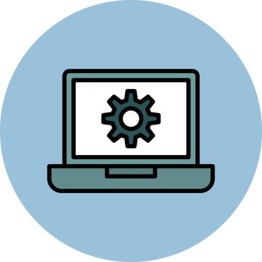 Dizüstü bilgisayar simgesi vektör çizimi