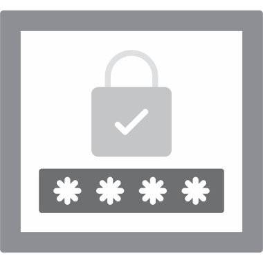 parola kilidi glifleri düz vektör simgesi