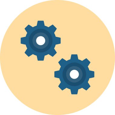 dişli simgesi. Vektör çizimi. 10 saniye.