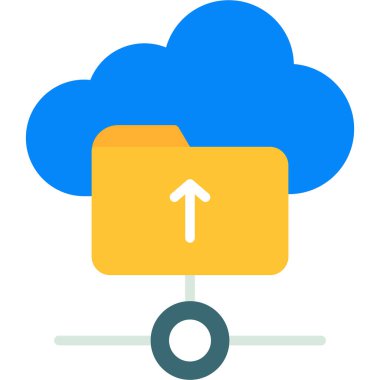 Düz biçimli bulut veri sunucusu simgesi